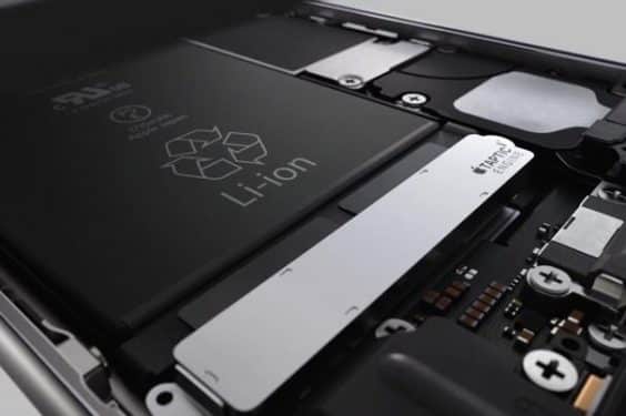 Internal view of an iPad during repair, showing the Li-ion battery and Taptic Engine. ER4Gadgets